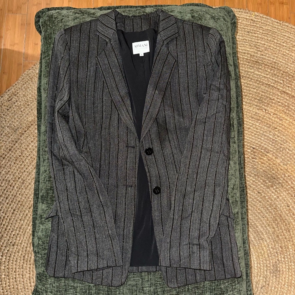 Armani Collezioni Gray Sport Coat with Pinstripes